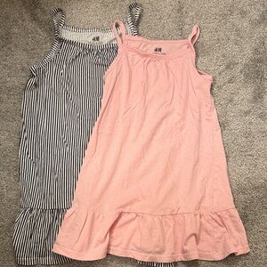 H&M Kids Casual Tank Dresses in Pink and Black Stripes